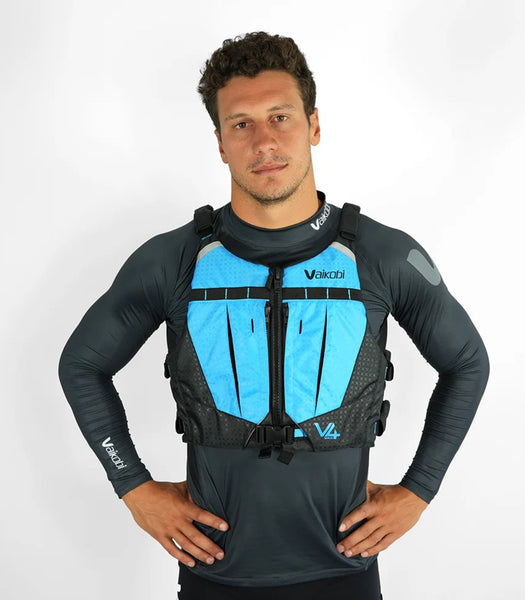 Vaikobi V4 Ocean Racing PFD - Hi-Viz Cyan Blue