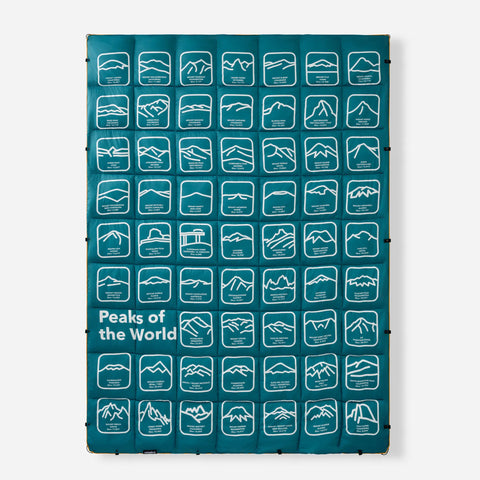 Graphene Puffer Blanket: Peaks of the World Teal Ocean