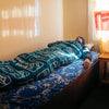 Graphene Puffer Blanket: Peaks of the World Teal Ocean