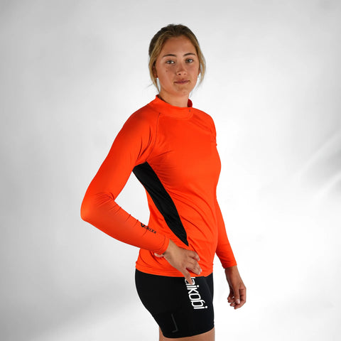 Vaikobi - Long Sleeve Rash Top - Orange/Black - Unisex