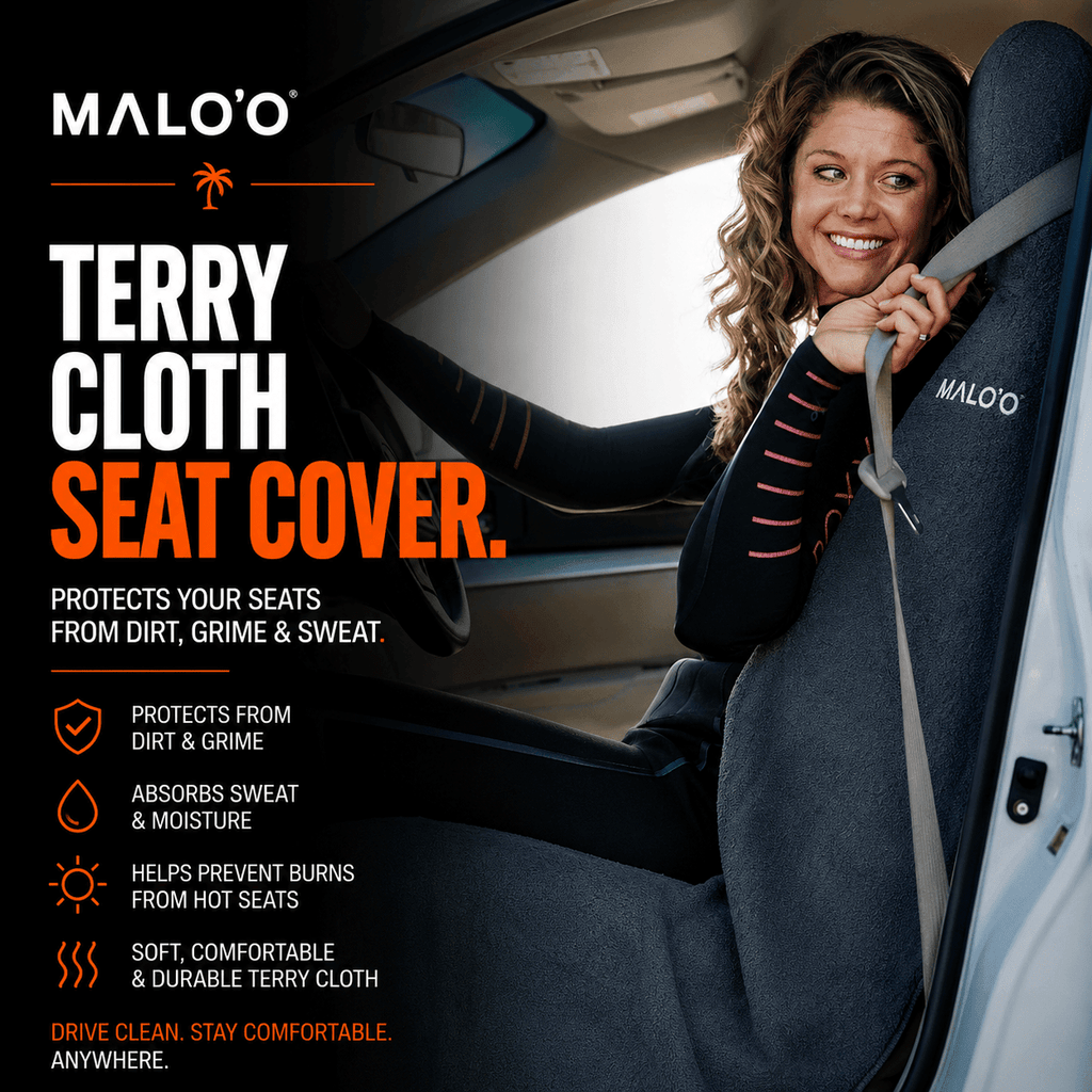 SeatGuard Terry Cloth Seat Cover (2-Pack) – Soft, Absorbent Seat Protector for Beach, Gym & Travel