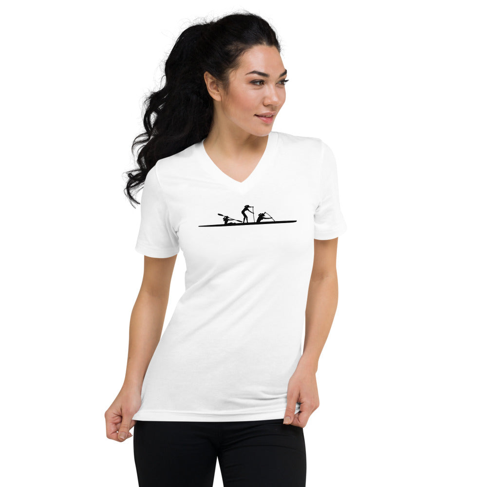 Multi craft Short Sleeve V-Neck T-Shirt - white - women