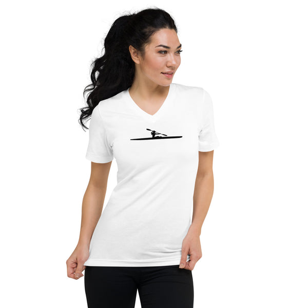 T-shirt manches courtes col V Surfski - blanc - femme